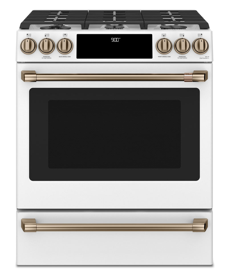 Café 30" Slide-In Dual-Fuel Convection Range - CC2S900P4MW2|Cuisinière hybride encastrée Café de 30 po à convection - CC2S900P4MW2|CC2S900W