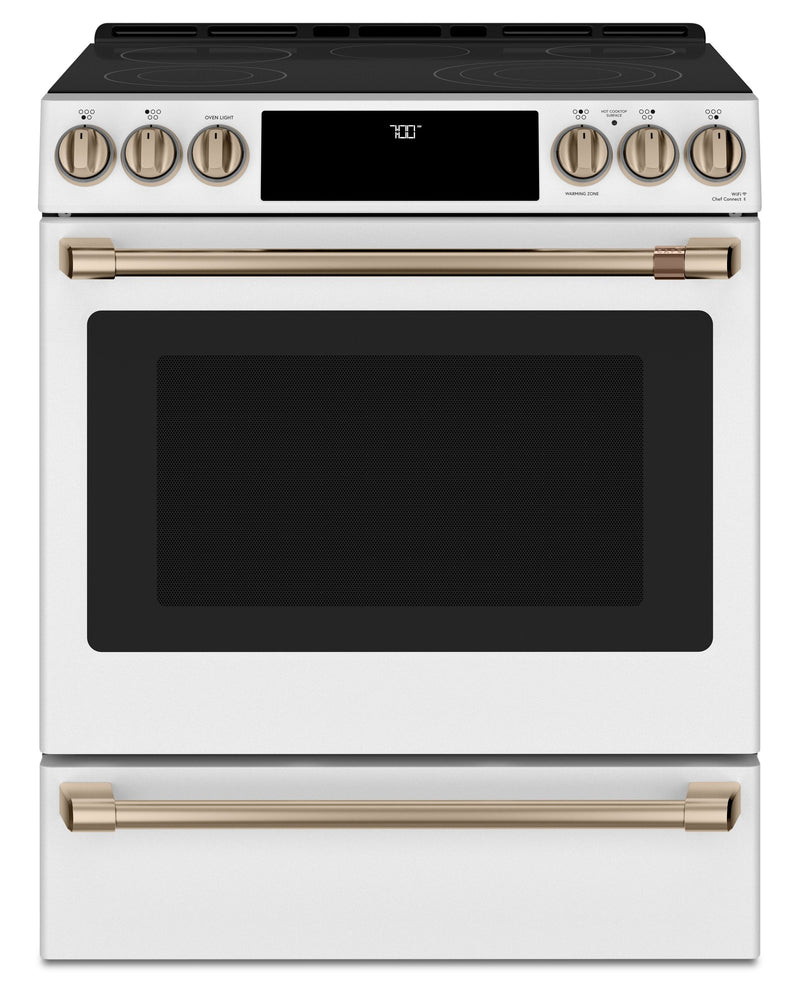 Café 30" Slide-In Radiant and Convection Electric Range - CCES700P4MW2|Cuisinière électrique encastrée Café de 30 po à éléments radiants et à convection - CCES700P4MW2|CCES700W