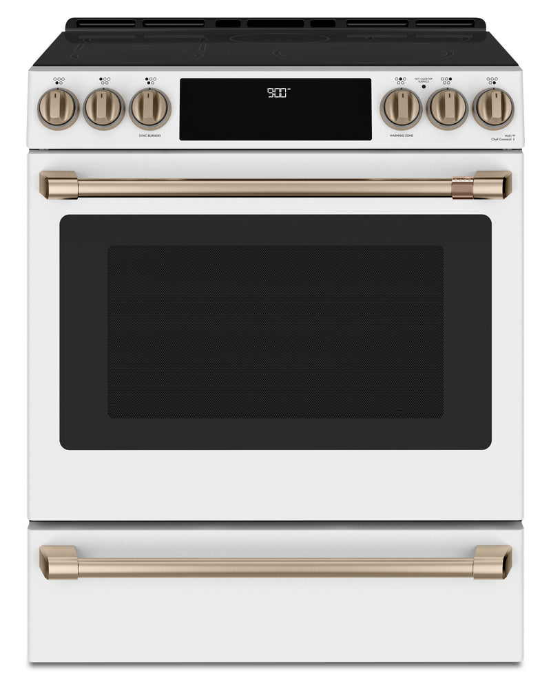 Café Slide-In Electric Range with Warming Drawer - CCHS900P4MW2|Cuisinière électrique encastrée Café avec tiroir-réchaud - CCHS900P4MW2|CCHS900W