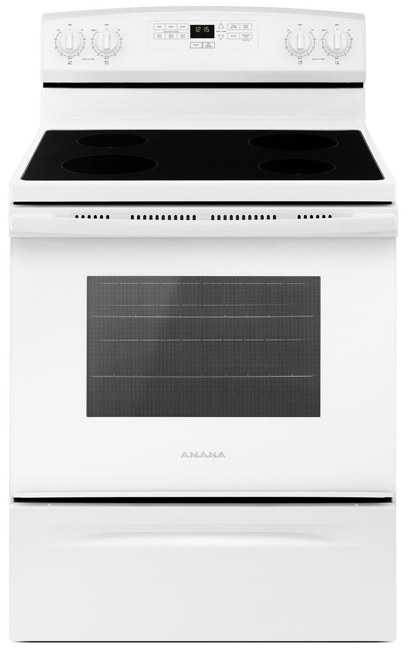 Amana 4.8 Cu. Ft. Freestanding Electric Range – YAER6303MFW|Cuisinière électrique amovible Amana de 4,8 pi³ – YAER6303MFW|YAER630W