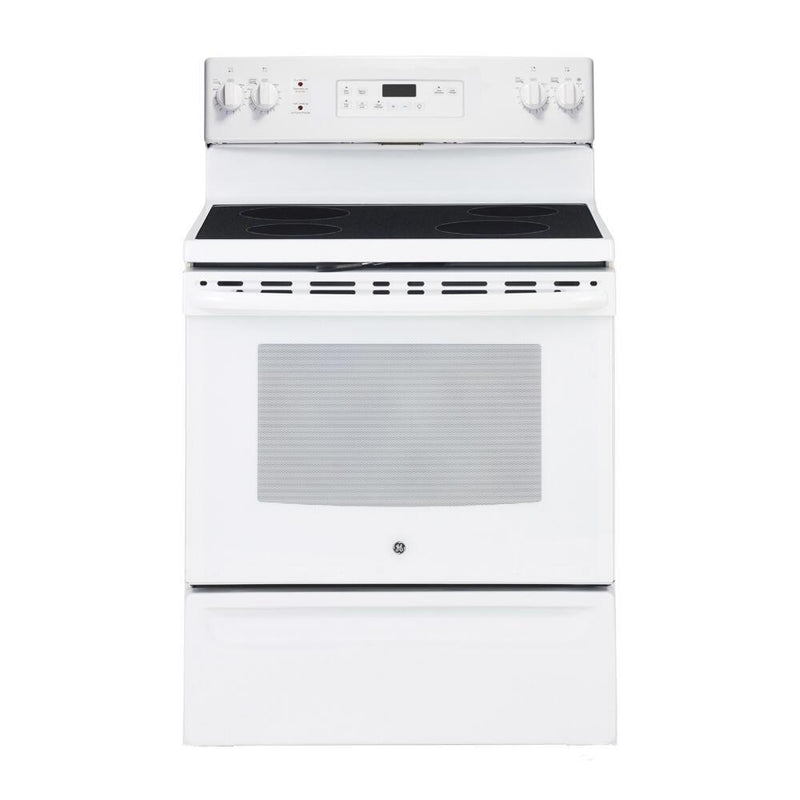 GE 5.0 Cubic Foot Freestanding Electric Self-Cleaning Range – JCB630DKWW|Cuisinière électrique amovible autonettoyante GE de 5,0 pi³ – JCB630SKWW|JCB630KW