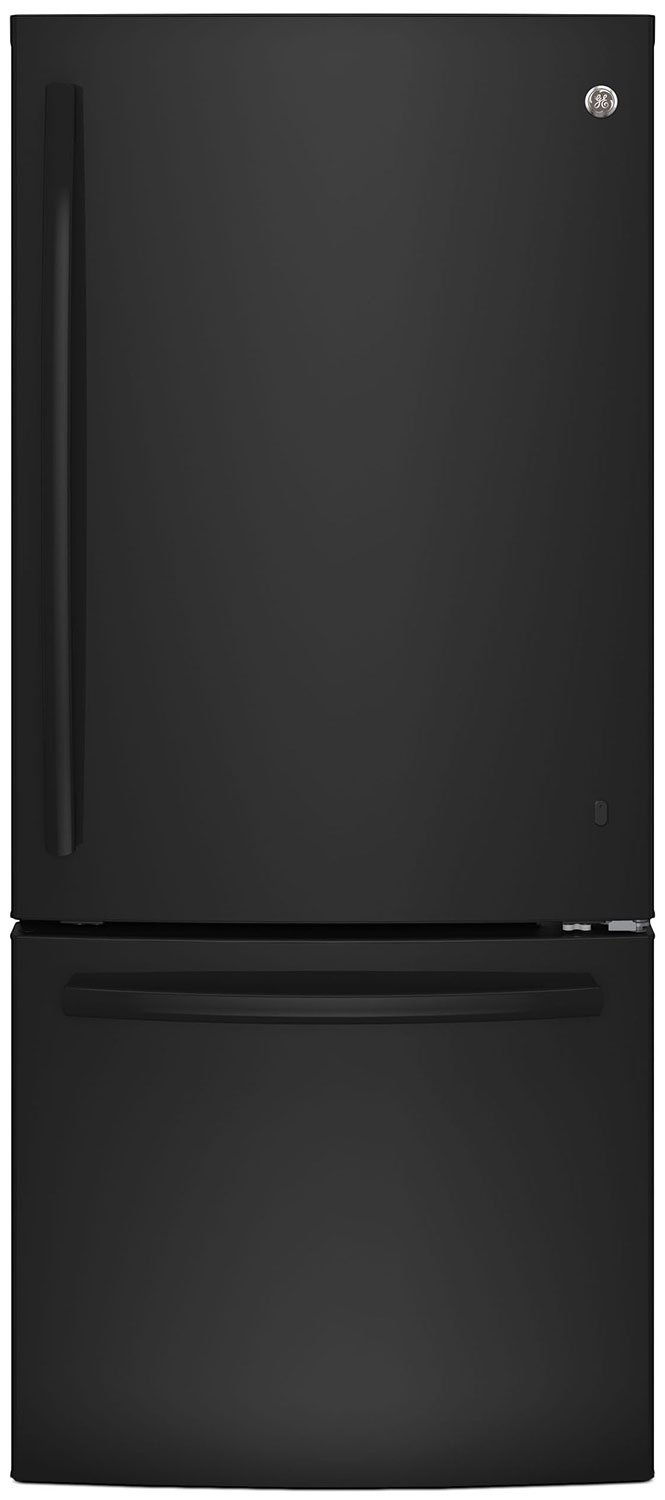 GE 20.9 Cu. Ft. Bottom-Freezer Refrigerator – GBE21AGKBB|Réfrigérateur GE de 20,9 pi³ à congélateur inférieur – GBE21AGKBB|GBE21AKB