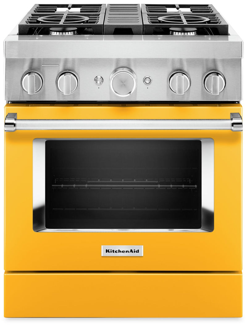 KitchenAid 30" Smart Commercial-Style Dual Fuel Range - KFDC500JYP|Cuisinière hybride intelligente KitchenAid de 30 po de style commercial - KFDC500JYP|KFDC500P