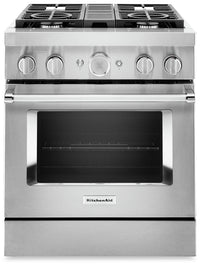 KitchenAid 30" Smart Commercial-Style Dual Fuel Range - KFDC500JSS|Cuisinière hybride intelligente KitchenAid de 30 po de style commercial - KFDC500JSS