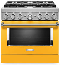 KitchenAid 36" Smart Commercial-Style Dual Fuel Range - KFDC506JYP|Cuisinière hybride intelligente KitchenAid de 36 po de style commercial - KFDC506JYP|KFDC506P