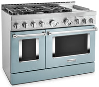 KitchenAid 48" Smart Commercial-Style Dual Fuel Range with Griddle - KFDC558JMB|Cuisinière hybride intelligente KitchenAid 48 po de style commercial, plaque chauffante - KFDC558JMB|KFDC558B