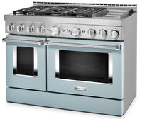 KitchenAid 48" Smart Commercial-Style Gas Range with Griddle - KFGC558JMB|Cuisinière à gaz intelligente KitchenAid 48 po de style commercial, plaque chauffante - KFGC558JMB|KFGC558B