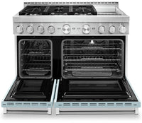 KitchenAid 48" Smart Commercial-Style Dual Fuel Range with Griddle - KFDC558JMB|Cuisinière hybride intelligente KitchenAid 48 po de style commercial, plaque chauffante - KFDC558JMB|KFDC558B