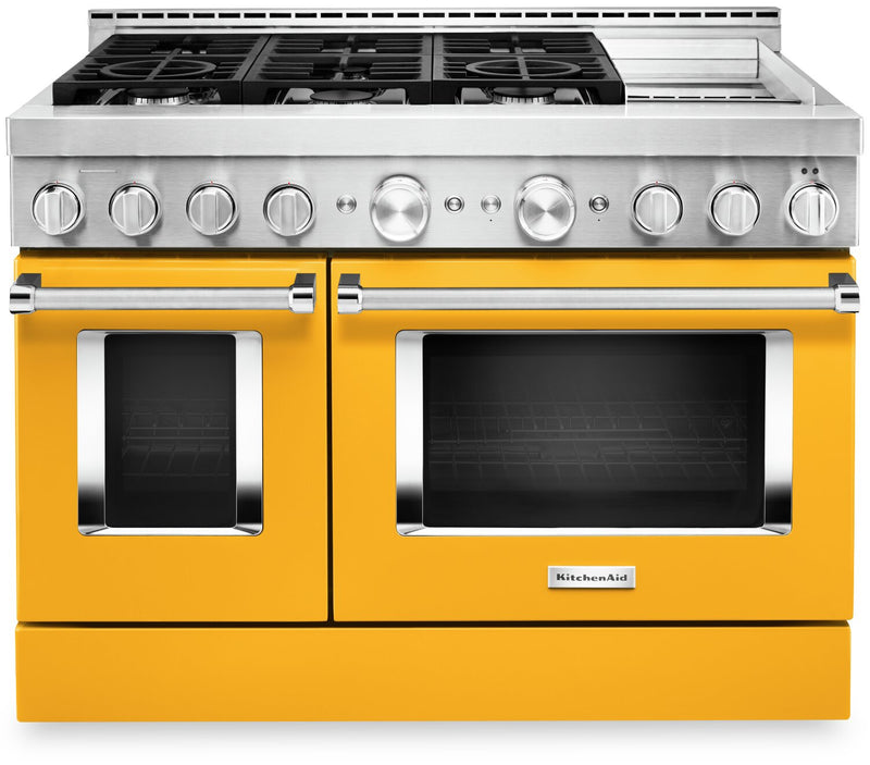 KitchenAid 48" Smart Commercial-Style Gas Range with Griddle - KFGC558JYP|Cuisinière à gaz intelligente KitchenAid 48 po de style commercial, plaque chauffante - KFGC558JYP|KFGC558P