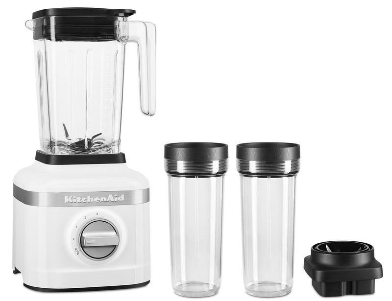 KitchenAid K150 3-Speed Ice Crushing Blender with 2 Personal Blender Jars - KSB1332WH | Mélangeur KitchenAid K150 3 vitesses, broyeur à glace et 2 gobelets mélangeurs individuels-KSB1332WH | KSB1332W