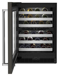 KitchenAid 5 Cu. Ft. 46-Bottle Wine Cellar with Left-Swing Door - KUWL314KBS | Cellier à vin KitchenAid de 5 pi3 pour 46 bouteilles avec charnières de porte à gauche - KUWL314KBS | KUWL314B