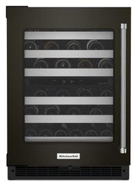 KitchenAid 5 Cu. Ft. 46-Bottle Wine Cellar with Left-Swing Door - KUWL314KBS | Cellier à vin KitchenAid de 5 pi3 pour 46 bouteilles avec charnières de porte à gauche - KUWL314KBS | KUWL314B