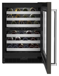 KitchenAid 5 Cu. Ft. 46-Bottle Wine Cellar with Right-Swing Door - KUWR314KBS | Cellier à vin KitchenAid de 5 pi3 pour 46 bouteilles avec charnières de porte à droite - KUWR314KBS | KUWR314B