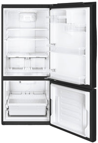 GE 20.9 Cu. Ft. Bottom-Freezer Refrigerator – GBE21AGKBB|Réfrigérateur GE de 20,9 pi³ à congélateur inférieur – GBE21AGKBB|GBE21AKB