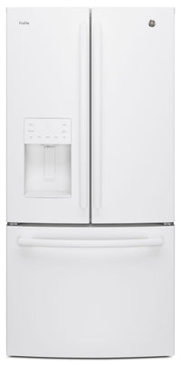 GE 23.8 Cu. Ft. French-Door Refrigerator with Space-Saving Icemaker – PFE24HGLKWW|Réfrigérateur GE de 23,8 pi³ à portes françaises avec machine à glaçons – PFE24HGLKWW|PFE24KWW