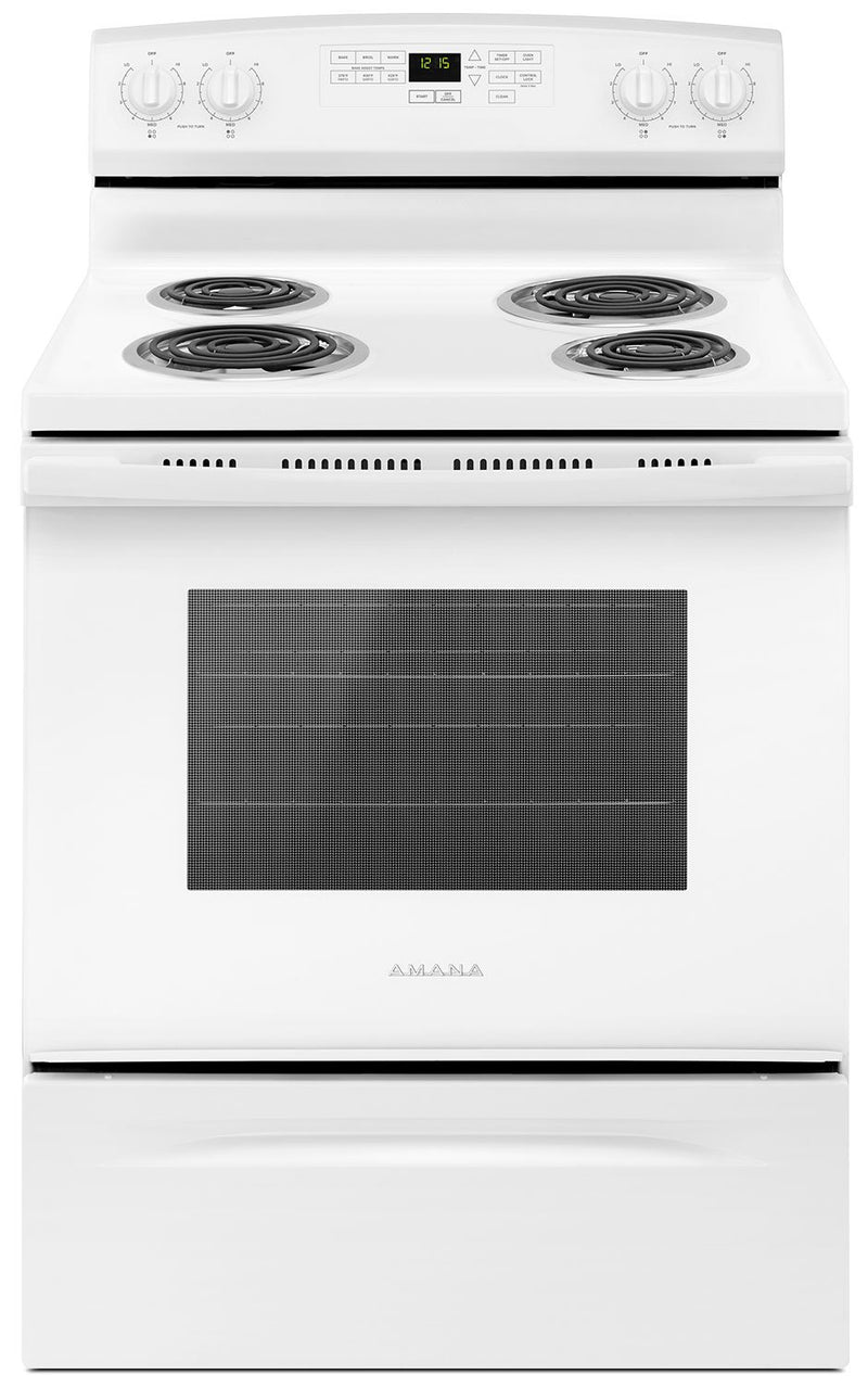 Amana 4.8 Cu. Ft. Freestanding Electric Range – YACR4503SFW|Cuisinière électrique amovible Amana de 4,8 pi³ – YACR4503SFW|YACR450W