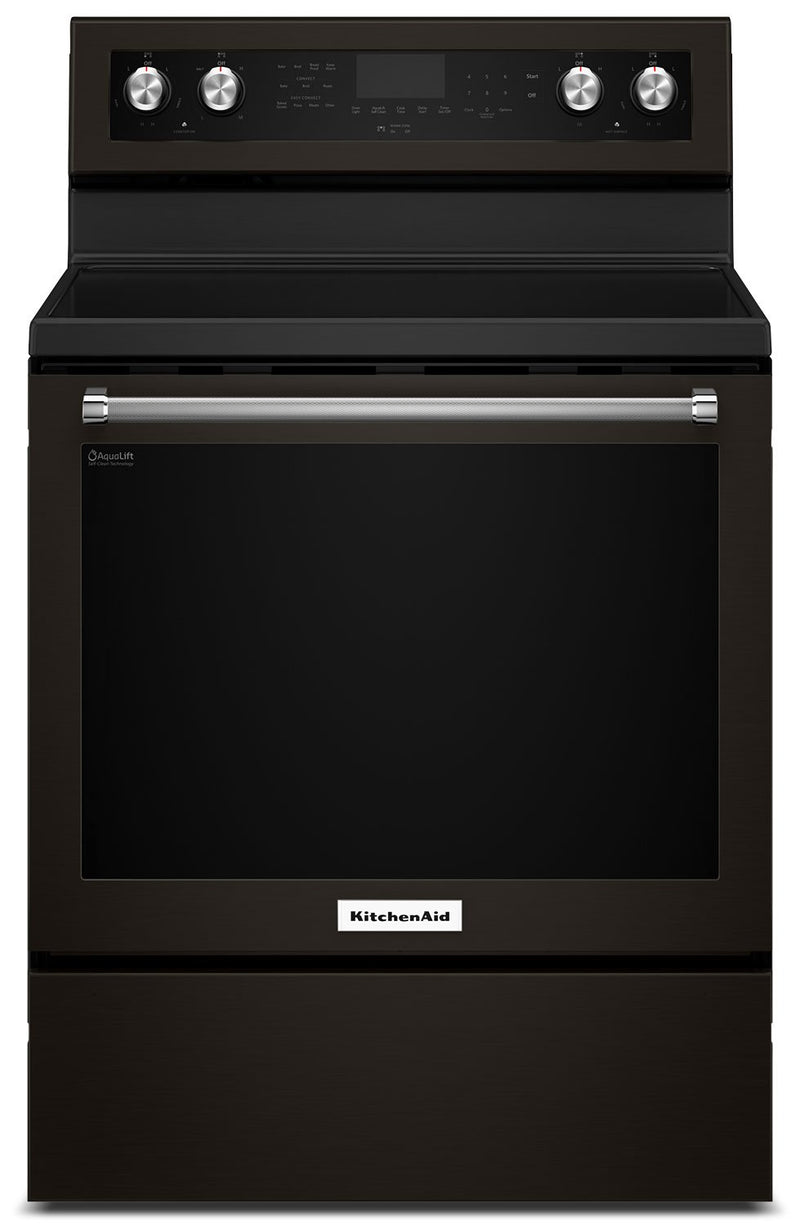 KitchenAid 6.4 Cu Ft. Five-Element Electric Convection Range - YKFEG500EBS|Cuisinière électrique KitchenAid de 6,4 pi³ à convection et à 5 éléments - YKFEG500EBS|YKFEG5BS