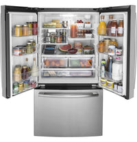 GE 27 Cu. Ft. French-Door Refrigerator with Internal Water Dispenser - GNE27JYMFS | Réfrigérateur GE de 27 pi³ à portes françaises avec distributeur d'eau interne – GNE27JYMFS | GNE27JYS