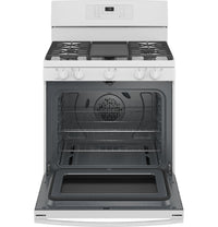 GE 5.0 Cu. Ft. Freestanding Gas Convection Range with No-Preheat Air Fry - JCGB735DPWW | Cuisinière à gaz amovible GE 5,0 pi3 à convection avec friture à air sans préchauffage - JCGB735DPWW | JCGB735W