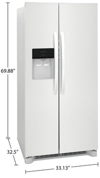 Frigidaire 22.3 Cu. Ft. Side-by-Side Refrigerator - FRSS2323AW | Réfrigérateur Frigidaire de 22,3 pi³ à compartiments juxtaposés - FRSS2323AW | FRSS232W