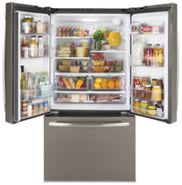 GE 27 Cu. Ft. French-Door Refrigerator with Internal Water Dispenser - GNE27JMMES | Réfrigérateur GE de 27 pi³ à portes françaises avec distributeur d'eau interne – GNE27JMMES | GNE27JME