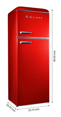 Galanz 12 Cu. Ft. Top-Freezer Retro Refrigerator - GLR12TRDEFR | Réfrigérateur Galanz rétro de 12 pi3 à congélateur supérieur - GLR12TRDEFR | GLR12TRD