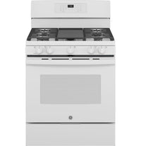 GE 5.0 Cu. Ft. Freestanding Gas Convection Range with No-Preheat Air Fry - JCGB735DPWW | Cuisinière à gaz amovible GE 5,0 pi3 à convection avec friture à air sans préchauffage - JCGB735DPWW | JCGB735W