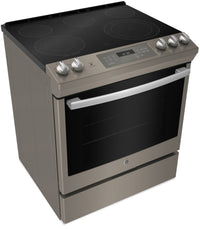 GE 5.3 Cu. Ft. Front-Control Freestanding Electric Range - JCS840EMES | Cuisinière électrique amovible GE de 5,3 pi3 avec commandes à l’avant - JCS840EMES | JCS840ES