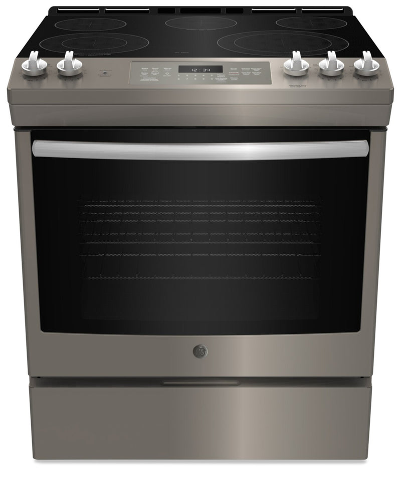 GE 5.3 Cu. Ft. Front-Control Freestanding Electric Range - JCS840EMES | Cuisinière électrique amovible GE de 5,3 pi3 avec commandes à l’avant - JCS840EMES | JCS840ES