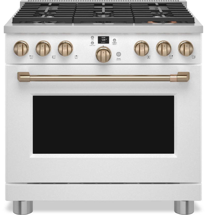 Café 5.75 Cu. Ft. Commercial-Style 6-Burner Dual Fuel Range - C2Y366P4TW2 | Cuisinière hybride Café de style commercial de 5,75 pi3 à 6 brûleurs - C2Y366P4TW2 | C2Y366TW