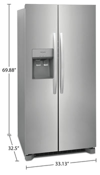 Frigidaire 22.3 Cu. Ft. Side-by-Side Refrigerator - FRSS2323AS | Réfrigérateur Frigidaire de 22,3 pi3 à compartiments juxtaposés - FRSS2323AS | FRSS232S