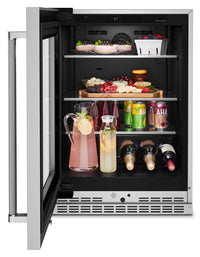 KitchenAid 5.2 Cu. Ft. Left-Opening Under-Counter Refrigerator - KURL314KSS | Réfrigérateur sous le comptoir KitchenAid de 5,2 pi³ avec ouverture vers la gauche - KURL314KSS | KURL314S