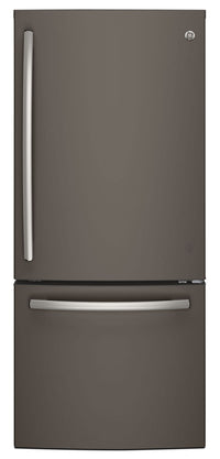 GE 20.9 Cu. Ft. Bottom-Mount Refrigerator – GDE21DMKES|Réfrigérateur GE de 20,9 pi³ à congélateur inférieur – GDE21DMKES|GDE21DME