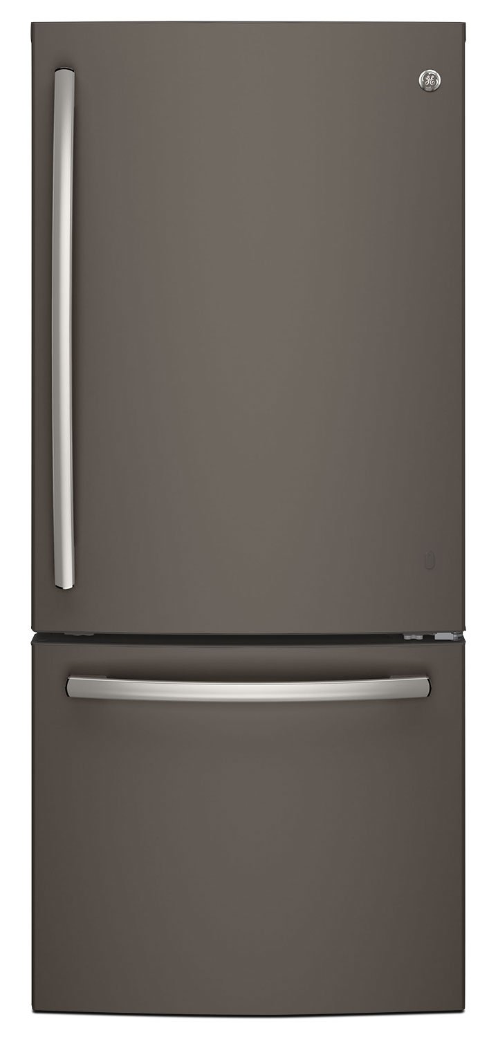 GE 20.9 Cu. Ft. Bottom-Mount Refrigerator – GDE21DMKES|Réfrigérateur GE de 20,9 pi³ à congélateur inférieur – GDE21DMKES|GDE21DME