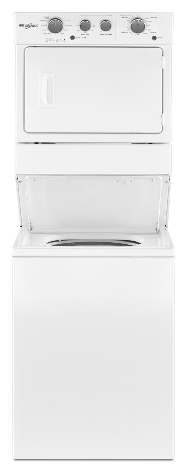 Whirlpool 4.0 cu.ft Gas Stacked Laundry Center 9 Wash cycles and AutoDry™ - WGT4027HW|Whirlpool Centre de lavage superposé au gaz de 4,0 pi³ avec lave-vaisselle|WGT4027H