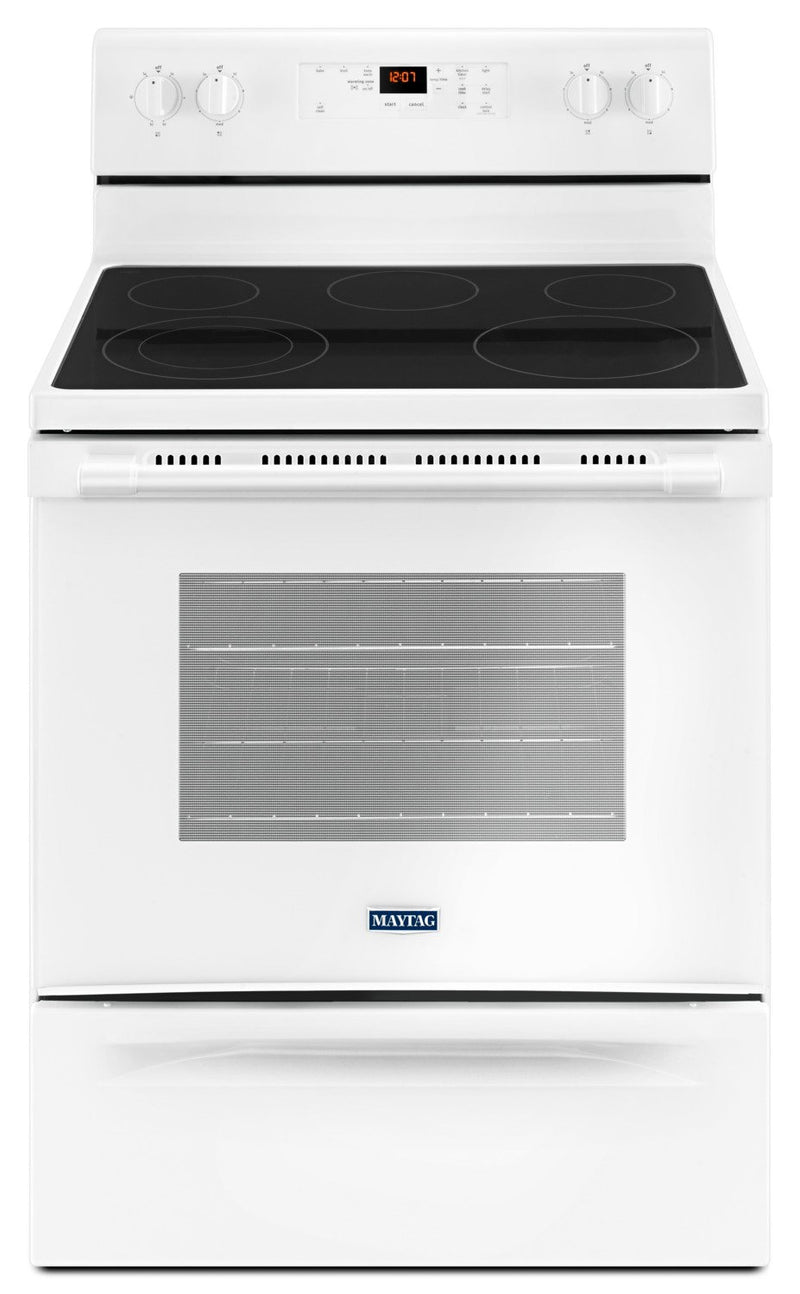 Maytag 5.3 Cu. Ft. Electric Freestanding Range - YMER6600FW|Cuisinière électrique amovible Maytag de 5,3 pi3 - YMER6600FW|YMER660W